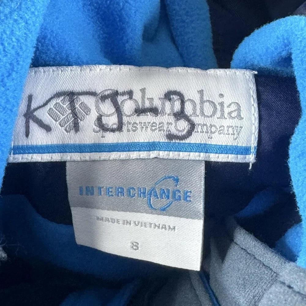 Columbia Bugaboo Ski Jacket Kids 8 Blue Omni-Tech Waterproof Winter Insulated